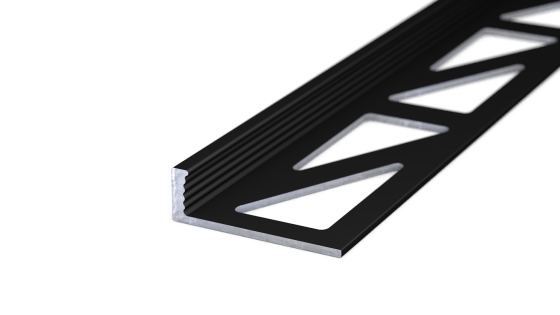 Abschlussprofil aus Aluminium | für 6mm starke, verklebte Bodenbeläge | schwarz RAL9005 | 250cm