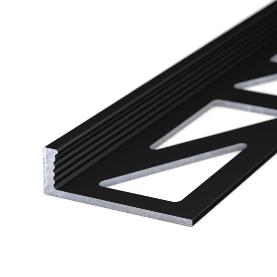 Abschlussprofil aus Aluminium | für 6mm starke, verklebte Bodenbeläge | schwarz RAL9005 | 2,50m