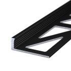 Abschlussprofil aus Aluminium | für 6mm starke, verklebte Bodenbeläge | schwarz RAL9005 | 2,50m