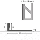 Abschlussprofil aus Aluminium | für 8,0mm starke, verklebte Bodenbeläge | silber | 2,50m