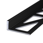 Abschlussprofil aus Aluminium | für 8mm starke, verklebte Bodenbeläge | schwarz RAL9005 | 2,50m