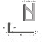 Abschlussprofil aus Aluminium | für 10mm starke, verklebte Bodenbeläge | Aluminium natur