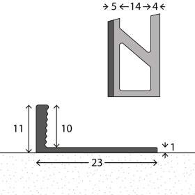 Abschlussprofil aus Aluminium | für 10mm starke,...