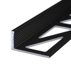 Abschlussprofil aus Aluminium | für 10mm starke, verklebte Bodenbeläge | schwarz RAL9005 | 2,50m