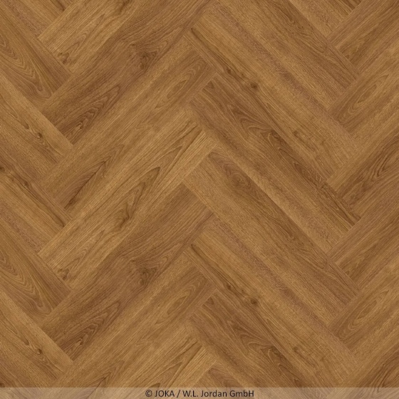 Joka Design 555 Evolut Click - Cognac Oak 105 | Fischgrät-Optik | Rigid-Klickvinyl