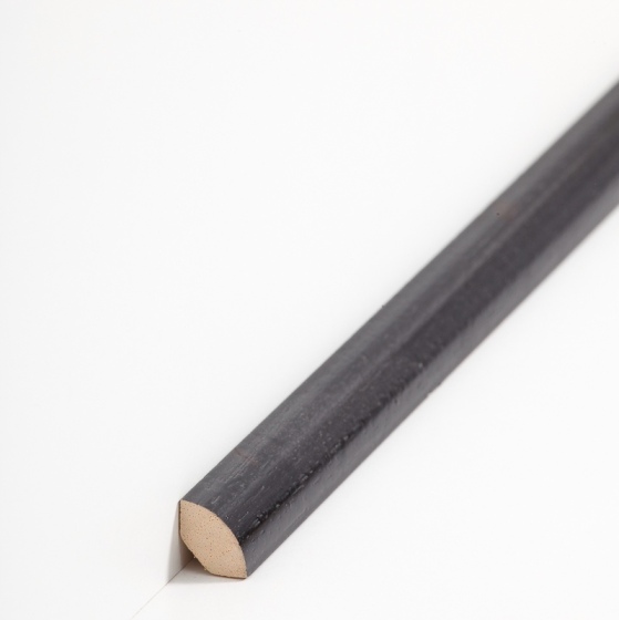 Massivholz Viertelstableiste | 14mm hoch | schwarz