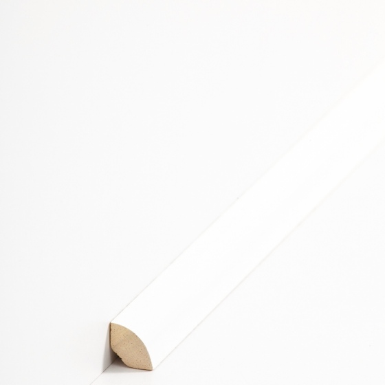 Massivholz Viertelstableiste | 14mm hoch | deckend weiß (RAL 9016)