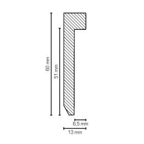 MDF Einfass-Sockelleiste kubisch | 60mm hoch |...