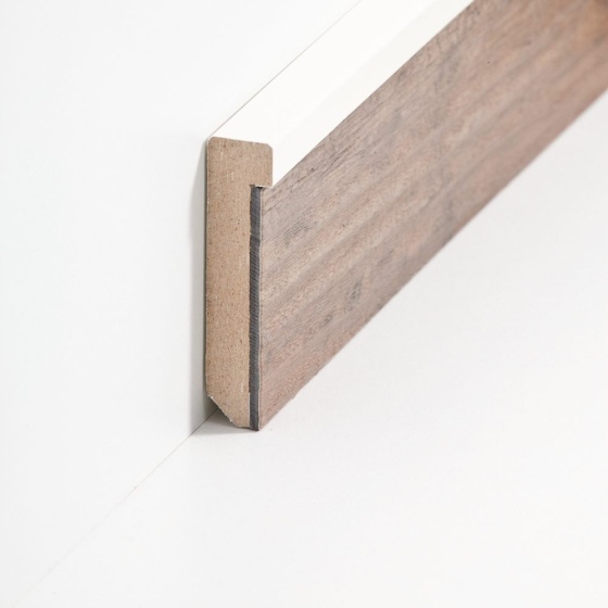 MDF Einfass-Sockelleiste kubisch | 60mm hoch | creme