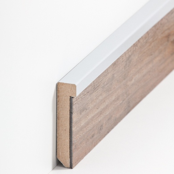 MDF Einfass-Sockelleiste kubisch | 60mm hoch | silber