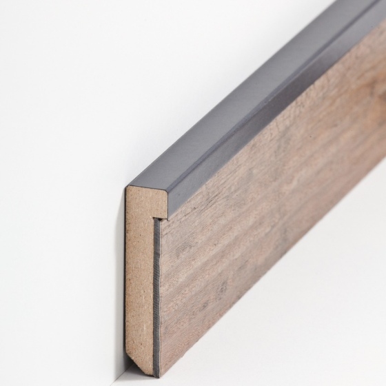 MDF Einfass-Sockelleiste kubisch | 60mm hoch | anthrazit