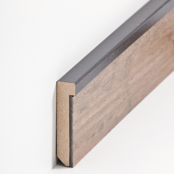 MDF Einfass-Sockelleiste kubisch | 60mm hoch | schwarz