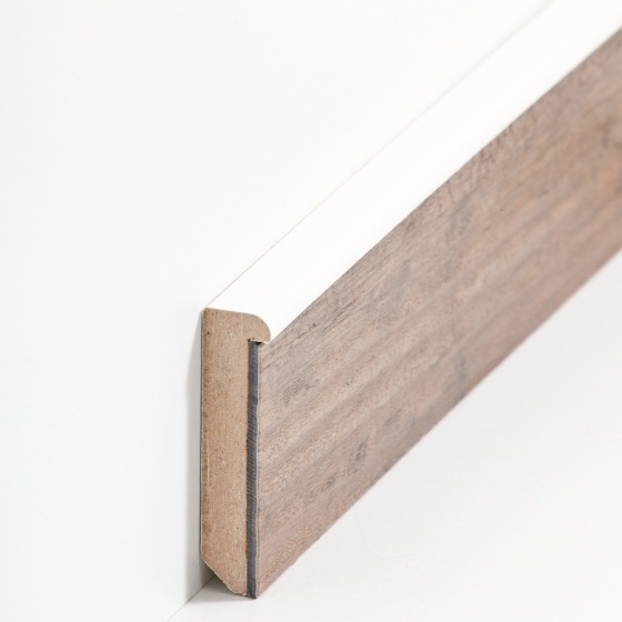 MDF Einfass-Sockelleiste Modern | 56mm hoch | creme
