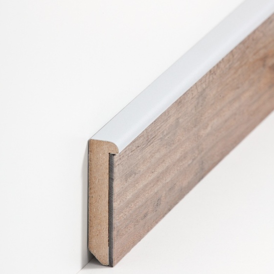 MDF Einfass-Sockelleiste Modern | 56mm hoch | silber