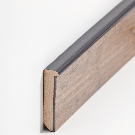 MDF Einfass-Sockelleiste Modern | 56mm hoch | schwarz