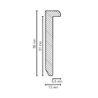 MDF Einfass-Sockelleiste Modern | 56mm hoch | weiß - lackierfähig