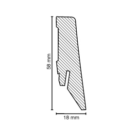 MDF Sockelleiste | 58mm hoch | verschiedene Farben