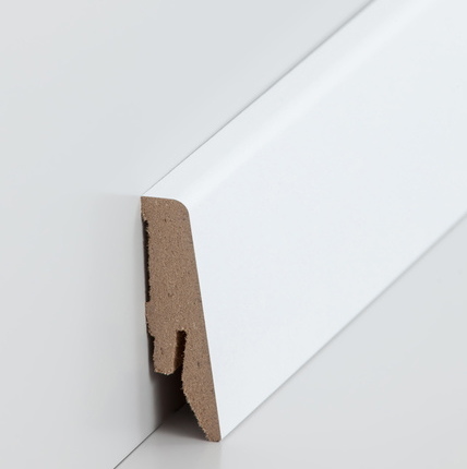 MDF Sockelleiste | 58mm hoch | weiß - lackierfähig