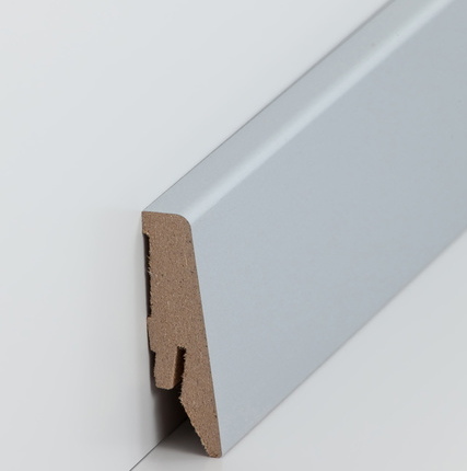 MDF Sockelleiste | 58mm hoch | silbergrau