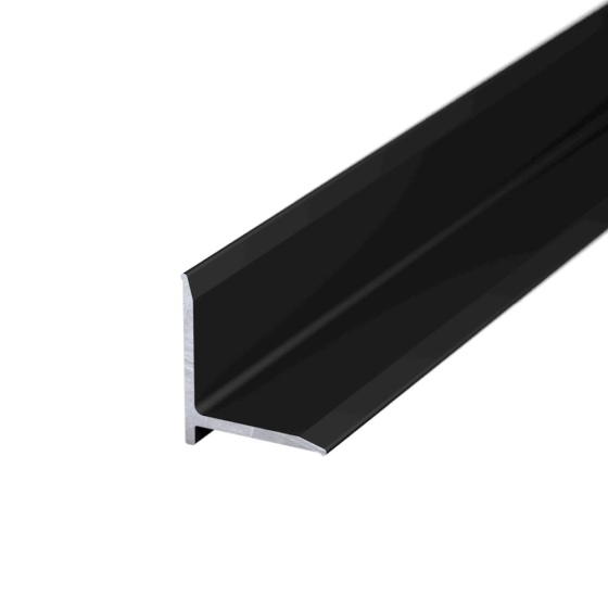 Aluminium Wandanschlussprofil | Dehnfugenabdeckung bis 13mm | schwarz pulverbeschichtet (RAL9005) | 1,00m