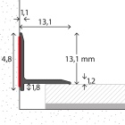 Aluminium Wandanschlussprofil | Dehnfugenabdeckung bis 13mm | schwarz pulverbeschichtet (RAL9005) | 2,50m