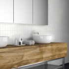 Skando SPC Wall - Butcherblock Weiß hochglanz | Vinyl-Wandverkleidung