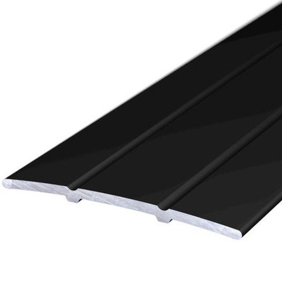 Aluminium-Übergangsprofil | mittig gelocht | 38mm breit | schwarz pulverbeschichtet (RAL9005)