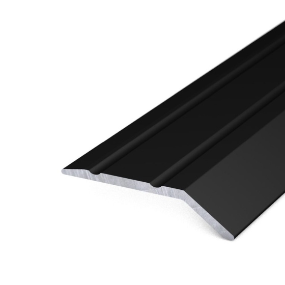 Aluminium-Abschlussprofil | selbstklebend | für Ausgleich von 4-5mm starken Bodenbelägen | schwarz pulverbeschichtet (RAL9005) | 1,00m