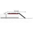 Aluminium-Abschlussprofil | selbstklebend | für Ausgleich von 8mm starken Bodenbelägen | silber | 1,00m