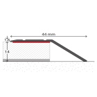 Aluminium-Abschlussprofil | selbstklebend | für Ausgleich von 14mm starken Bodenbelägen | Edelstahl matt | 2,70m