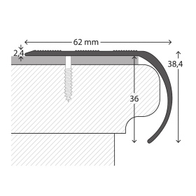 Aluminium-Treppenkantenprofil | verschraubt | silber | 2,70m