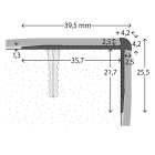 Aluminium-Treppenkantenprofil mit Einschub | verschraubt | für 2,5mm starke Bodenbeläge | Edelstahl matt | 2,50m