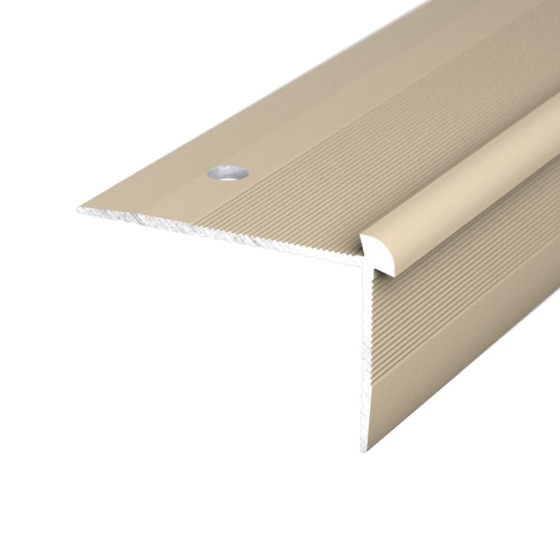 Aluminium-Treppenkantenprofil mit Einschub | verschraubt | für 2,5mm starke Bodenbeläge | sahara | 2,50m