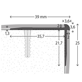 Aluminium-Treppenkantenprofil | verschraubt | für...