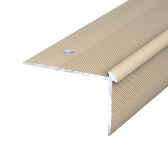 Aluminium-Treppenkantenprofil | verschraubt | für 2mm starke Bodenbeläge | sahara | 2,50m