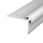 Aluminium-Treppenkantenprofil mit Einschub | verschraubt | für 3 - 4mm starke Bodenbeläge | silber | 2,50m
