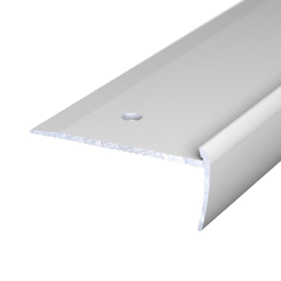 Aluminium-Treppenkantenprofil mit Einschub | verschraubt | für 3mm starke Bodenbeläge | silber | 2,50m