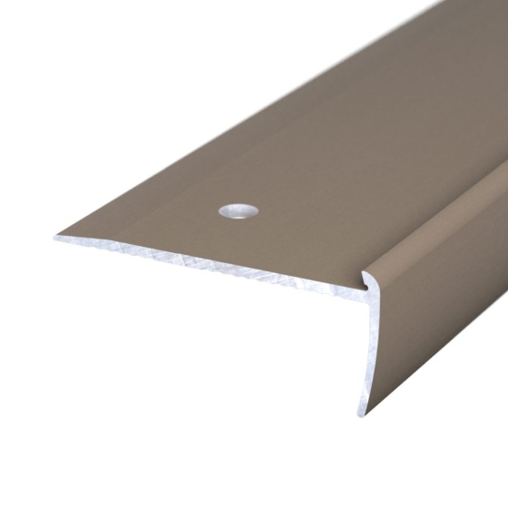 Aluminium-Treppenkantenprofil mit Profilnase | verschraubt | für 2,5mm starke Bodenbeläge | 2,50m