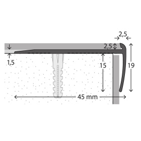 Aluminium-Treppenkantenprofil mit Profilnase |...