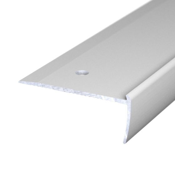 Aluminium-Treppenkantenprofil mit Profilnase | verschraubt | für 2mm starke Bodenbeläge | 2,50m