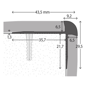 Aluminium-Treppenkantenprofil | verschraubt | für 6...