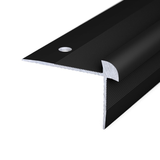 Aluminium-Treppenkantenprofil | verschraubt | für 5mm starke Bodenbeläge | Edelstahl matt | 2,50m