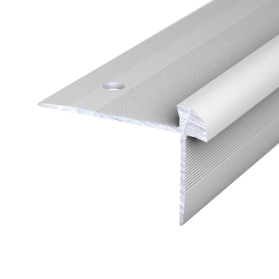 Aluminium-Treppenkantenprofil | verschraubt | für 5mm starke Bodenbeläge | silber | 2,50m
