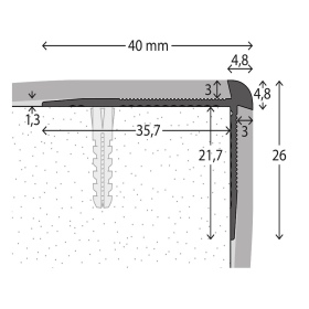 Aluminium-Treppenkantenprofil | verschraubt | für...