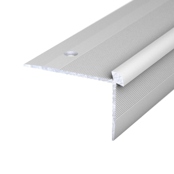 Aluminium-Treppenkantenprofil | verschraubt | für 3mm starke Bodenbeläge | silber | 2,50m