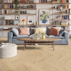 Tarkett iD Naturals 55 - Brushed Elm Natural 261026034 | Fischgrät-Optik | Klebe-Vinylboden