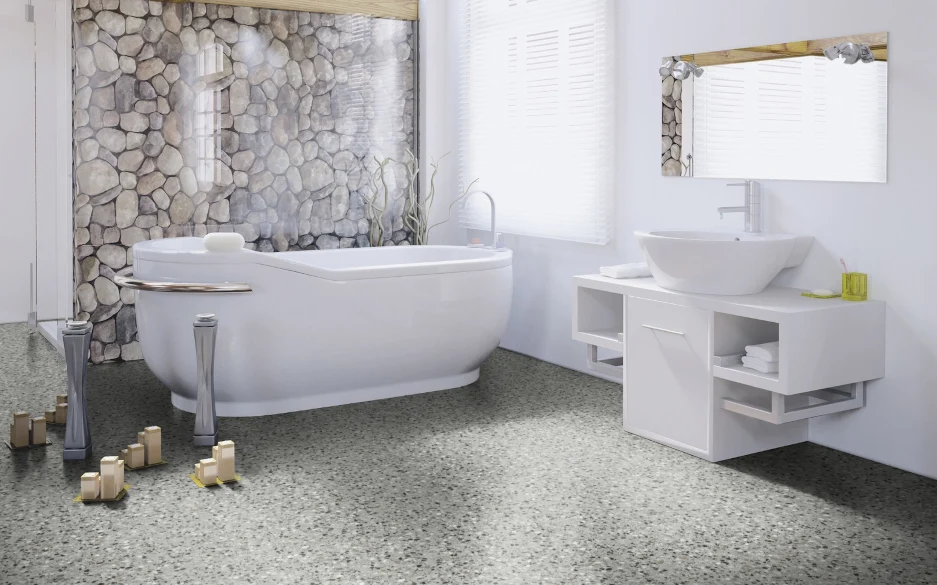 Badboden aus Vinyl-Rollenware