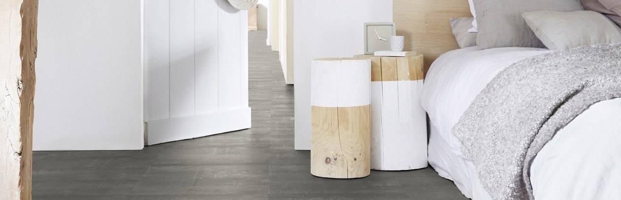 Schlafzimmerboden in Steinoptik