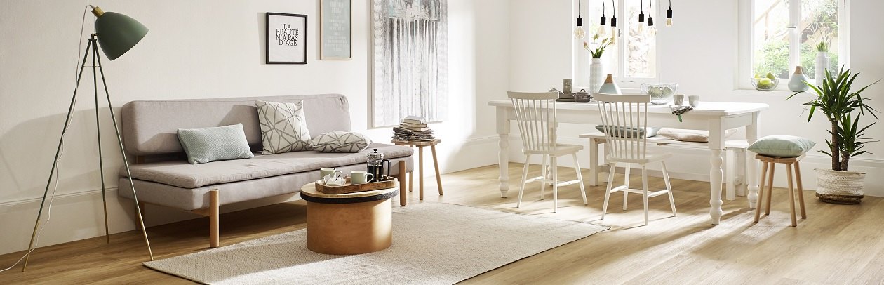 Parkett im Wohn-Essbereich