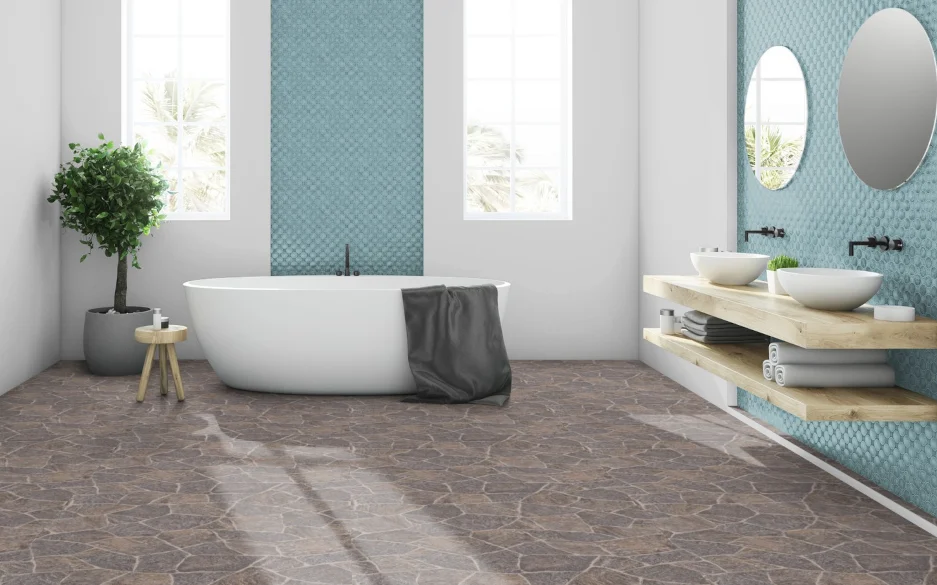 PVC-Bodenbelag in Steinoptik